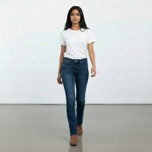 Faded Glory Womens Curvy Bootcut Med Wash  Low Rise Blue Jeans Size 4P Petite